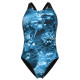 Купальник жіночий BLUE FLOWERS SWIMSUIT V BACK