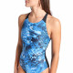 Купальник жіночий BLUE FLOWERS SWIMSUIT V BACK